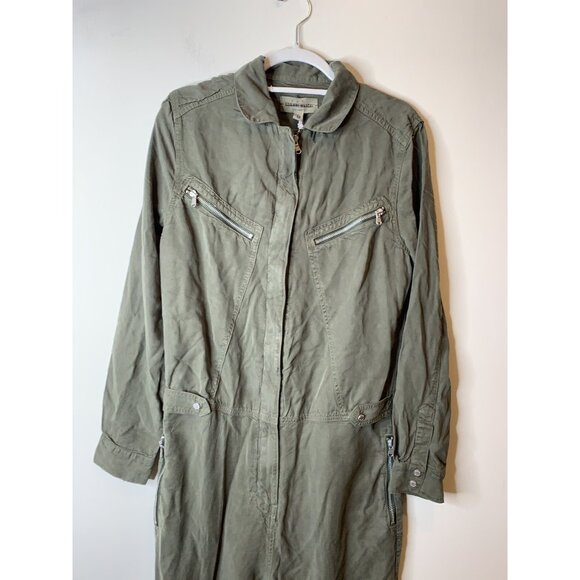 Free People Etienne Marcel Lyocell Aviator Jumpsuit Military Green Size M $360 - Picture 7 of 12